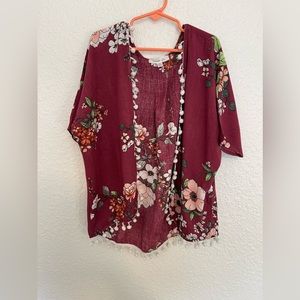 NWOT Girls Pom Pom Kimono